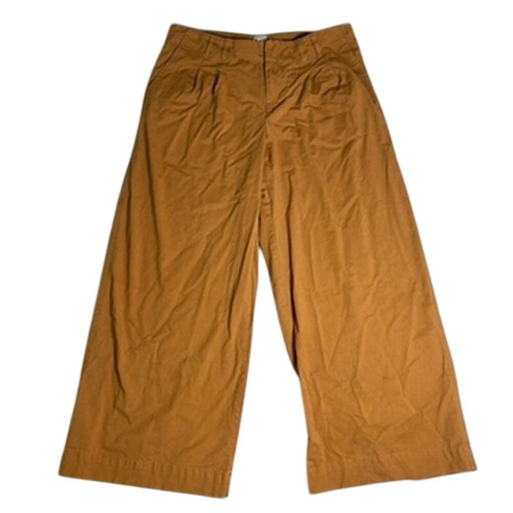 A New Day Wide Leg Pants Womens 14 Brown Rust Fall Flowy Office Colorful Pumpkin